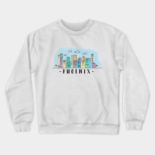 Phoenix Watercolor Skyline Crewneck Sweatshirt